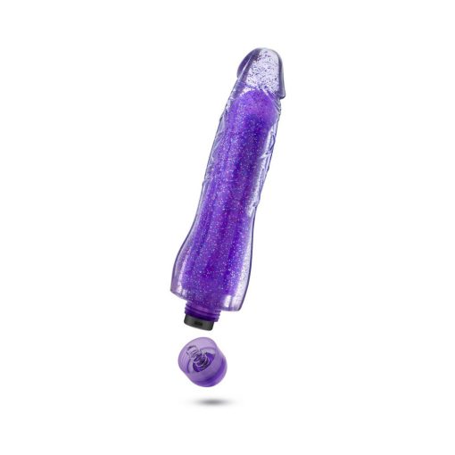 Glow Dicks Molly Color Changing 8 In. Vibrating Dildo Glitter Purple - Image 8