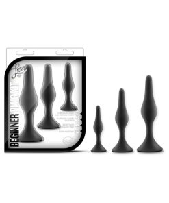 Luxe 3-Piece Silicone Beginner Plug Kit Black
