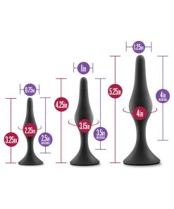 Luxe 3-Piece Silicone Beginner Plug Kit Black