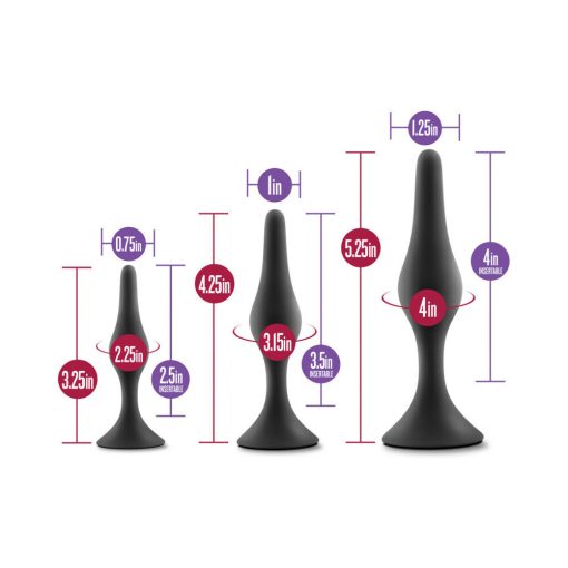 Luxe 3-Piece Silicone Beginner Plug Kit Black - Image 7