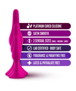 Luxe 3-Piece Silicone Beginner Plug Kit Pink