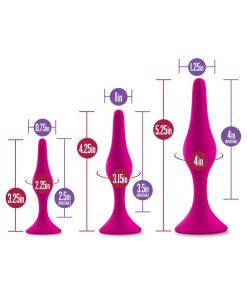 Luxe 3-Piece Silicone Beginner Plug Kit Pink