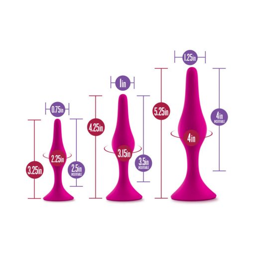 Luxe 3-Piece Silicone Beginner Plug Kit Pink - Image 7