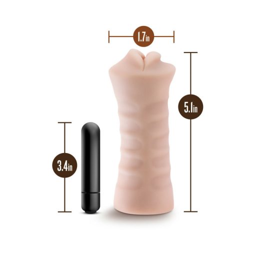 M For Men Angie Oral Stroker With Bullet Vibrator Beige - Image 7
