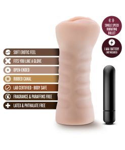 M For Men Ashley Vagina Stroker With Bullet Vibrator Beige