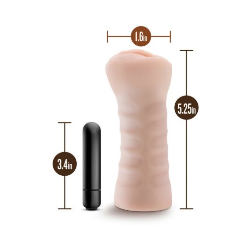 M For Men Ashley Vagina Stroker With Bullet Vibrator Beige - Image 8