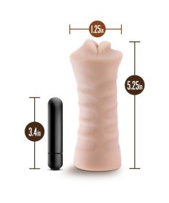 M For Men Skye Oral Stroker With Bullet Vibrator Beige
