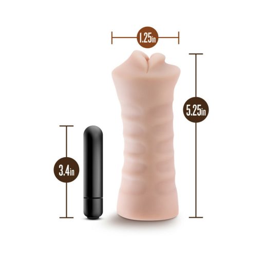 M For Men Skye Oral Stroker With Bullet Vibrator Beige - Image 7