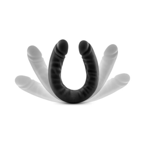 Ruse Realistic 18 In. Silicone Slim Double Dildo Black - Image 6
