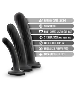 Temptasia Twist Kit 3-Piece Silicone Dildo Set Black