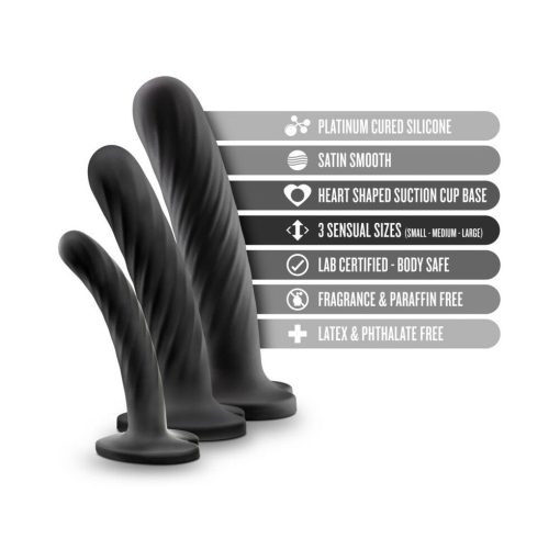 Temptasia Twist Kit 3-Piece Silicone Dildo Set Black - Image 5