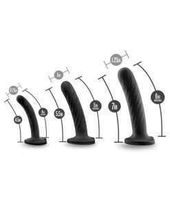 Temptasia Twist Kit 3-Piece Silicone Dildo Set Black