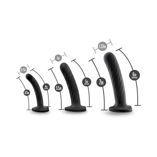 Temptasia Twist Kit 3-Piece Silicone Dildo Set Black - Image 6
