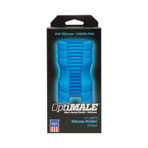 Optimale Truskyn Silicone Stroker Ribbed Blue - Image 4