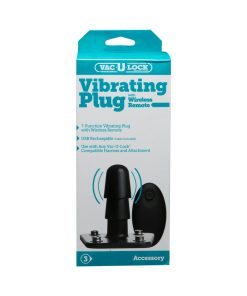 Vac-U-Lock Vibrating Plug With Snaps & Wireless Remote Black