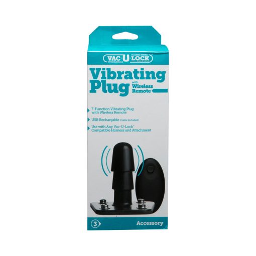 Vac-U-Lock Vibrating Plug With Snaps & Wireless Remote Black - Image 5