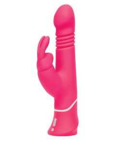 Happy Rabbit Thrusting Rechargeable Silicone Realistic Rabbit Vibrator Pink