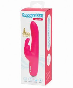 Happy Rabbit Curve Slim Rechargeable Silicone Slimline Rabbit Vibrator Pink