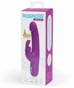 Happy Rabbit Realistic Slim Rechargeable Silicone Slimline Rabbit Vibrator Purple