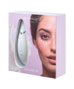 Womanizer Premium Rechargeable Silicone Autopilot Pleasure Air Clitoral Stimulator White/Chrome