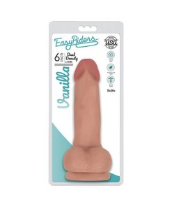 Curve Toys Easy Riders 6 In. Dual Density Dildo With Balls & Suction Cup Beige