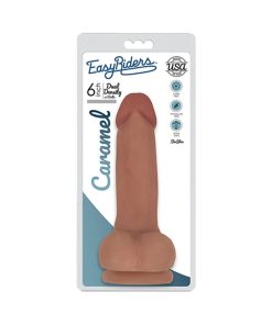 Curve Toys Easy Riders 6 In. Dual Density Dildo With Balls & Suction Cup Tan