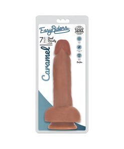 Curve Toys Easy Riders 7 In. Dual Density Dildo With Balls & Suction Cup Tan