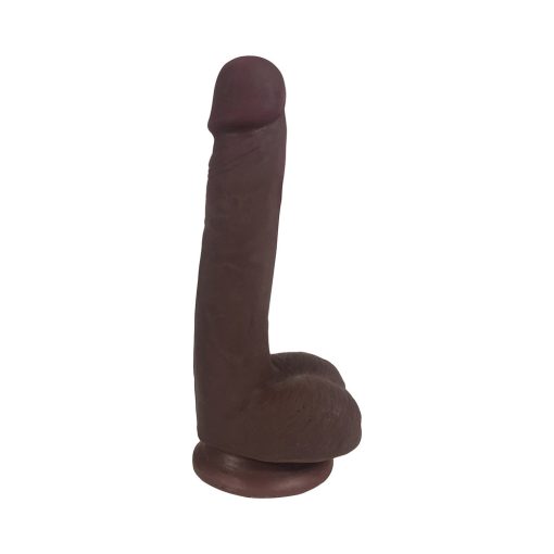 Curve Toys Easy Riders 7 In. Dual Density Dildo With Balls & Suction Cup Brown - Image 2