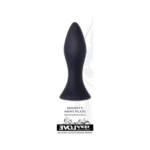 Evolved Mighty Mini Rechargeable Vibrating Silicone Anal Plug Black - Image 5