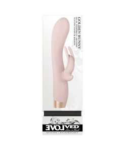 Evolved Golden Bunny – Rose Gold Silicone Rabbit Vibrator, Waterproof