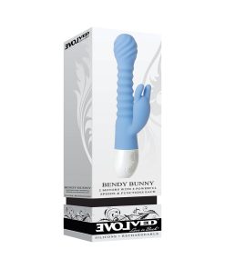Evolved Bendy Bunny Rechargeable Poseable Silicone Rabbit Vibrator Blue