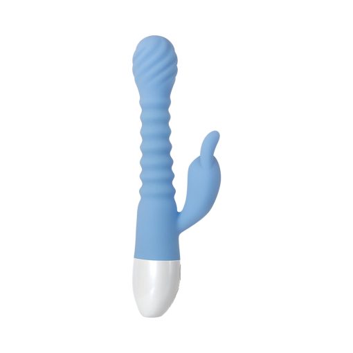Evolved Bendy Bunny Rechargeable Poseable Silicone Rabbit Vibrator Blue - Image 2