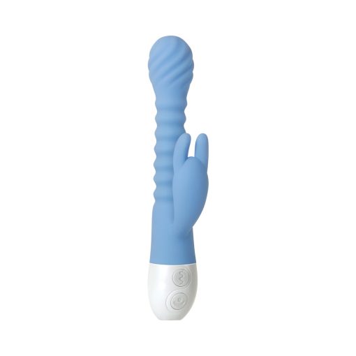 Evolved Bendy Bunny Rechargeable Poseable Silicone Rabbit Vibrator Blue - Image 3