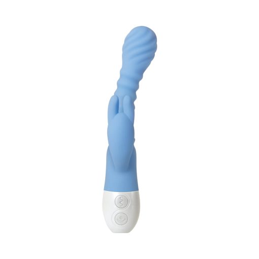 Evolved Bendy Bunny Rechargeable Poseable Silicone Rabbit Vibrator Blue - Image 4