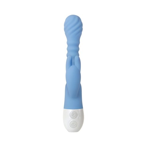 Evolved Bendy Bunny Rechargeable Poseable Silicone Rabbit Vibrator Blue - Image 5