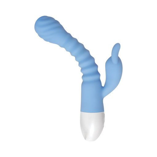 Evolved Bendy Bunny Rechargeable Poseable Silicone Rabbit Vibrator Blue - Image 6