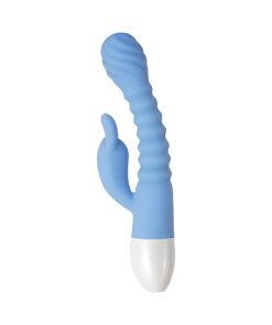 Evolved Bendy Bunny Rechargeable Poseable Silicone Rabbit Vibrator Blue
