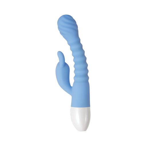 Evolved Bendy Bunny Rechargeable Poseable Silicone Rabbit Vibrator Blue - Image 7