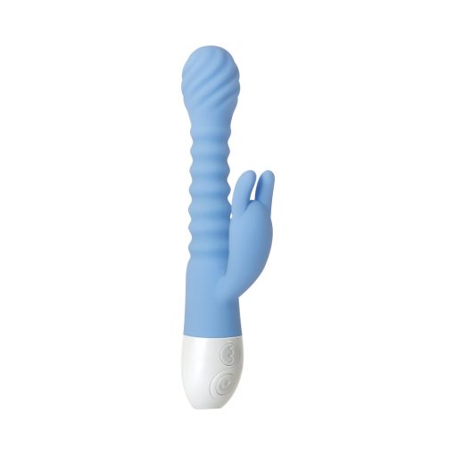 Evolved Bendy Bunny Rechargeable Poseable Silicone Rabbit Vibrator Blue - Image 8