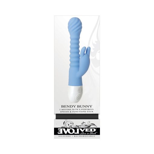 Evolved Bendy Bunny Rechargeable Poseable Silicone Rabbit Vibrator Blue - Image 10