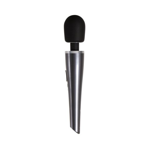 Evolved Mighty Metallic Wand Rechargeable Silicone Wand Vibrator Chrome/Black - Image 3