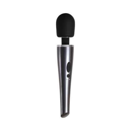 Evolved Mighty Metallic Wand Rechargeable Silicone Wand Vibrator Chrome/Black - Image 4