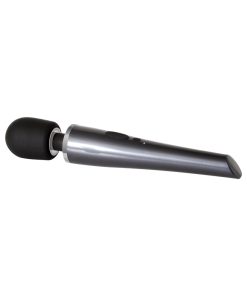 Evolved Mighty Metallic Wand Rechargeable Silicone Wand Vibrator Chrome/Black