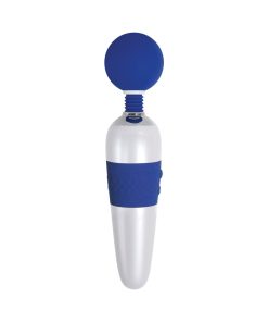 Evolved On The Dot Rechargeable Silicone Flexible Head Wand Vibrator Blue/White