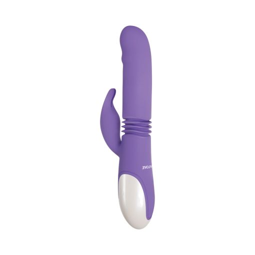 Evolved Thick & Thrust Bunny Rechargeable Thrusting Silicone Rabbit Vibrator Purple - Image 3