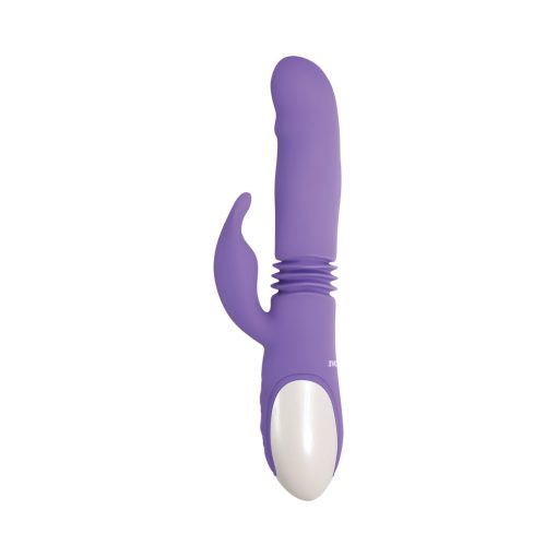 Evolved Thick & Thrust Bunny Rechargeable Thrusting Silicone Rabbit Vibrator Purple - Image 4