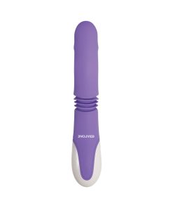 Evolved Thick & Thrust Bunny Rechargeable Thrusting Silicone Rabbit Vibrator Purple