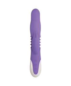 Evolved Thick & Thrust Bunny Rechargeable Thrusting Silicone Rabbit Vibrator Purple