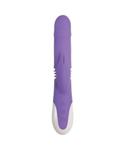 Evolved Thick & Thrust Bunny Rechargeable Thrusting Silicone Rabbit Vibrator Purple