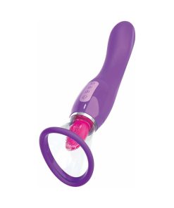 Fantasy For Her Her Ultimate Pleasure Dual-Ended Vibrator With Licking Suction Purple